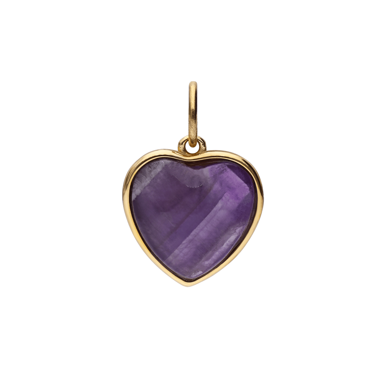 Stalen Goldplated Bedel Hart Met Amethyst Lucardi NL