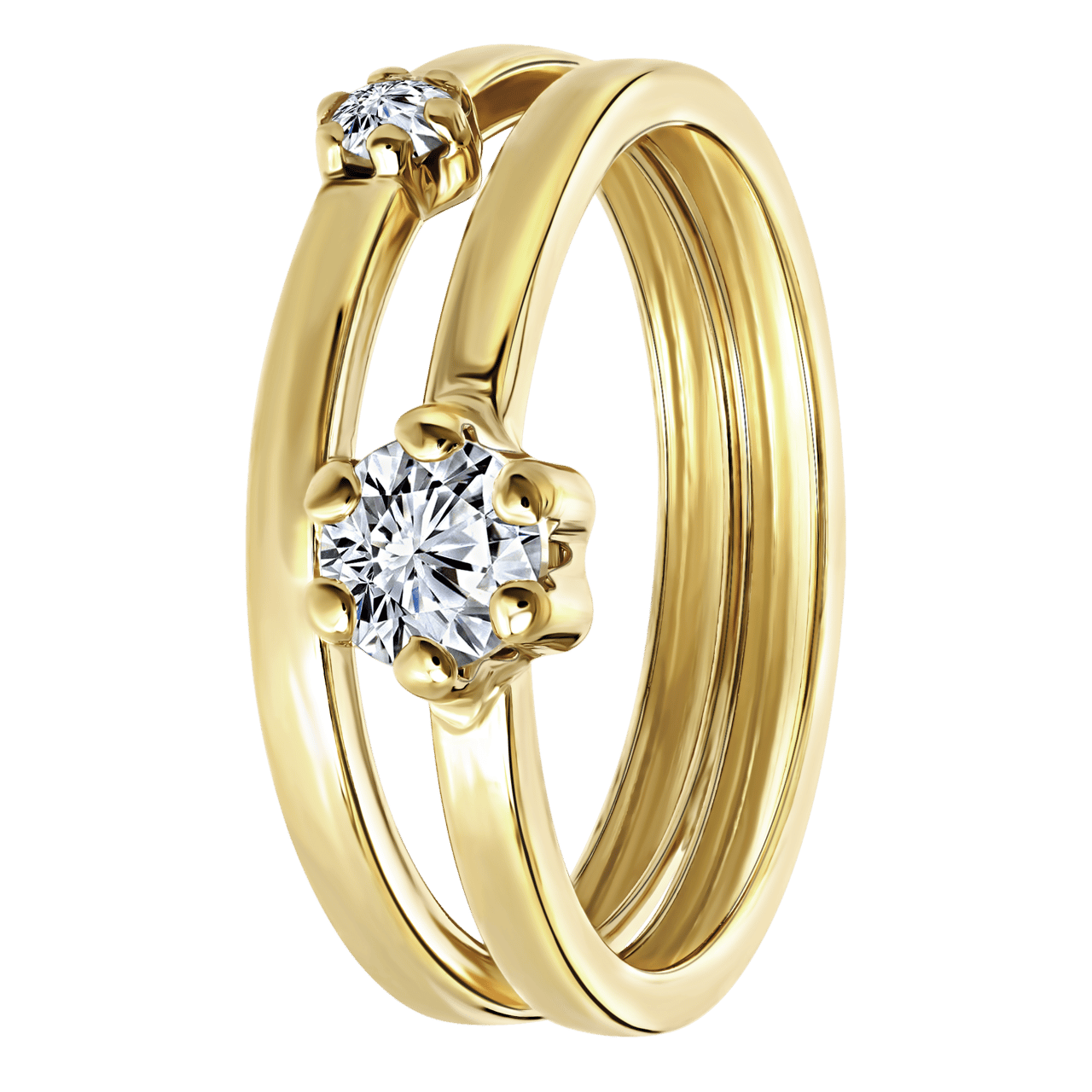 14 Karaat Geelgouden Ring 2 1 Met Zirkonia Lucardi BE