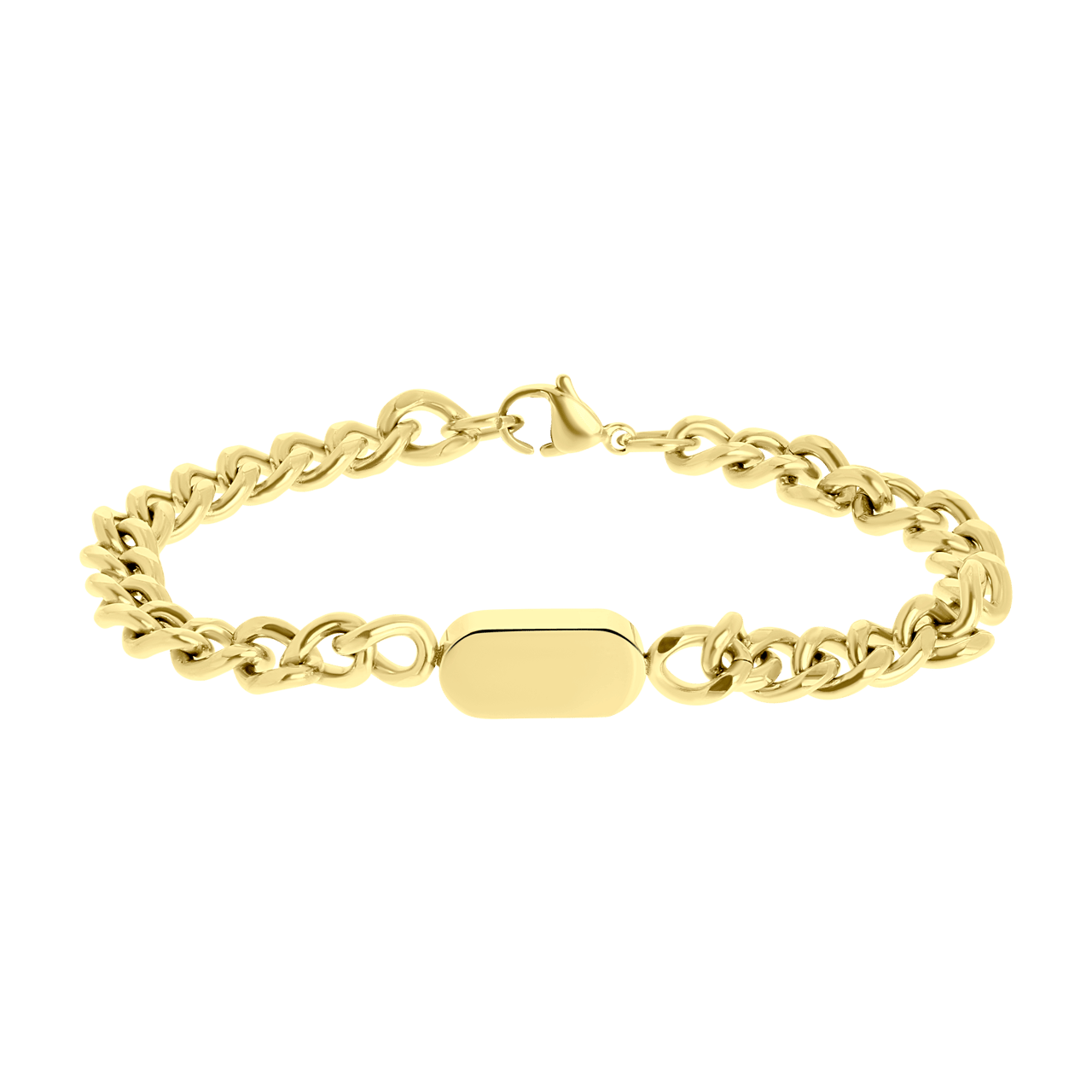 Stalen Goldplated Armband Bar Chunky Gourmet Lucardi Nl