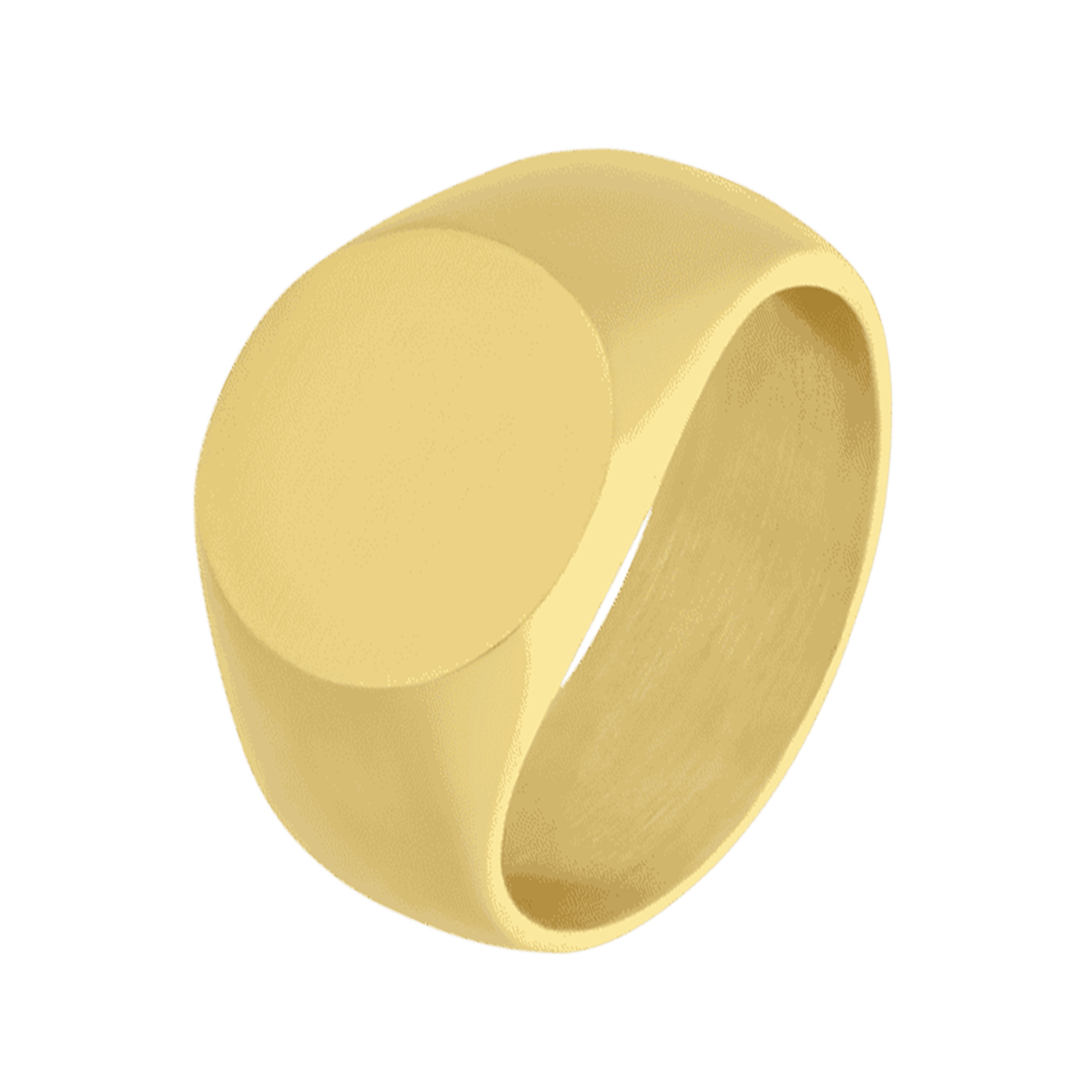 Gerecycleerd Stalen Goldplated Zegelring Rond Lucardi Be