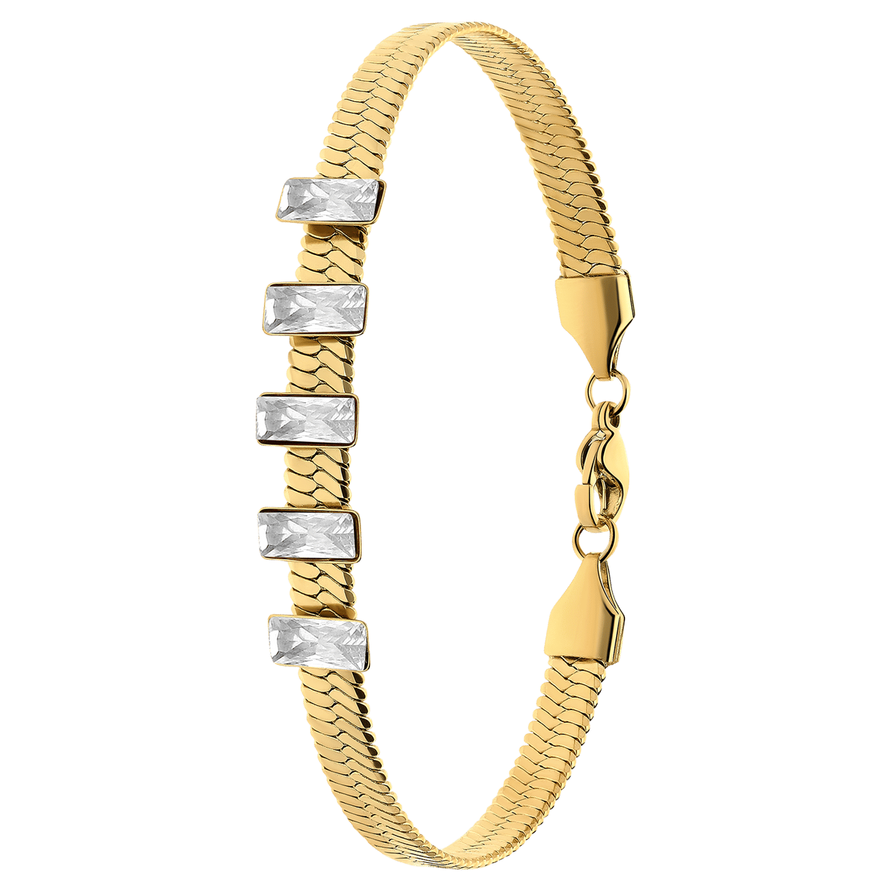 Stalen Goldplated Armband Met Bar Wit Lucardi Nl