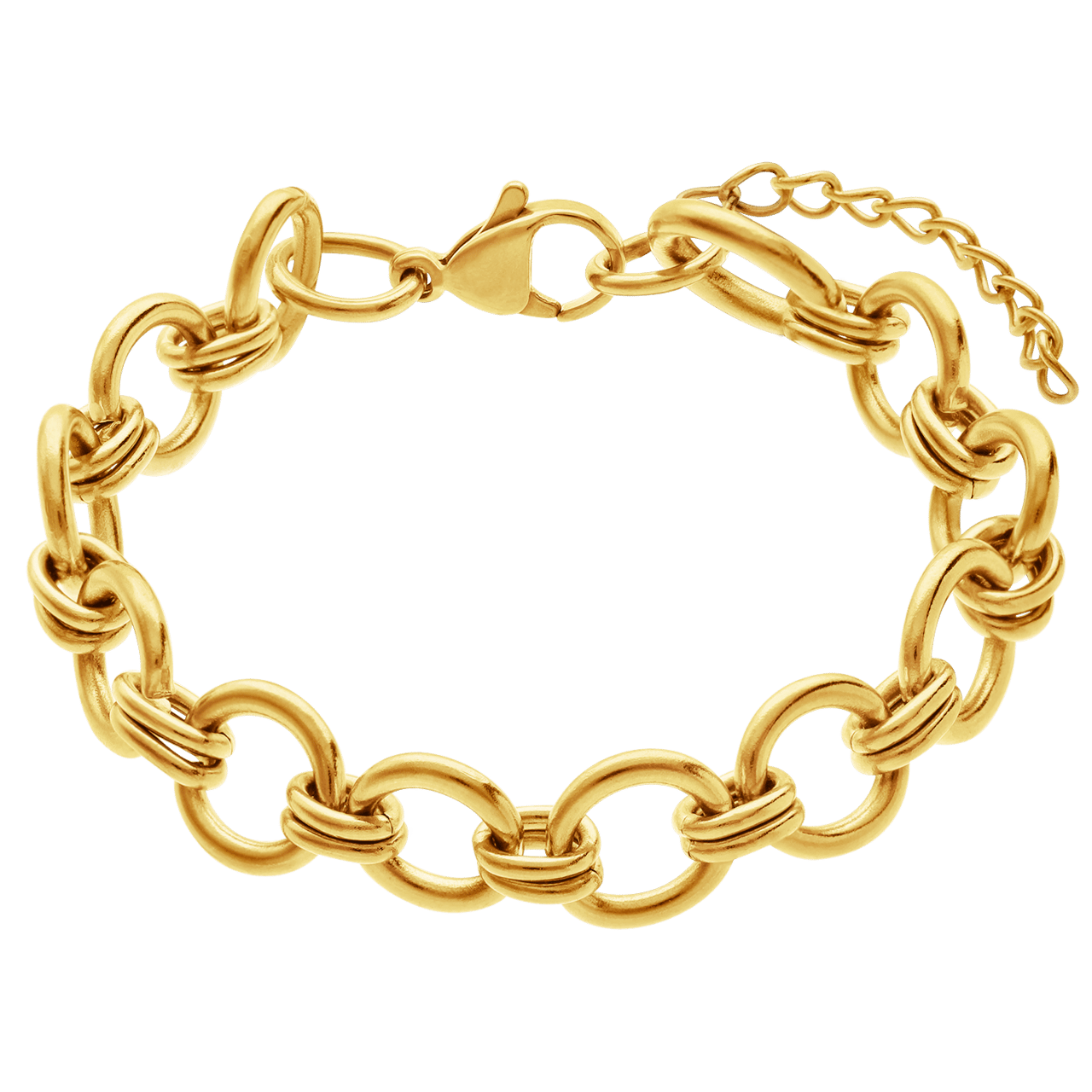 Stalen Goldplated Armband Glad Breed Lucardi Nl