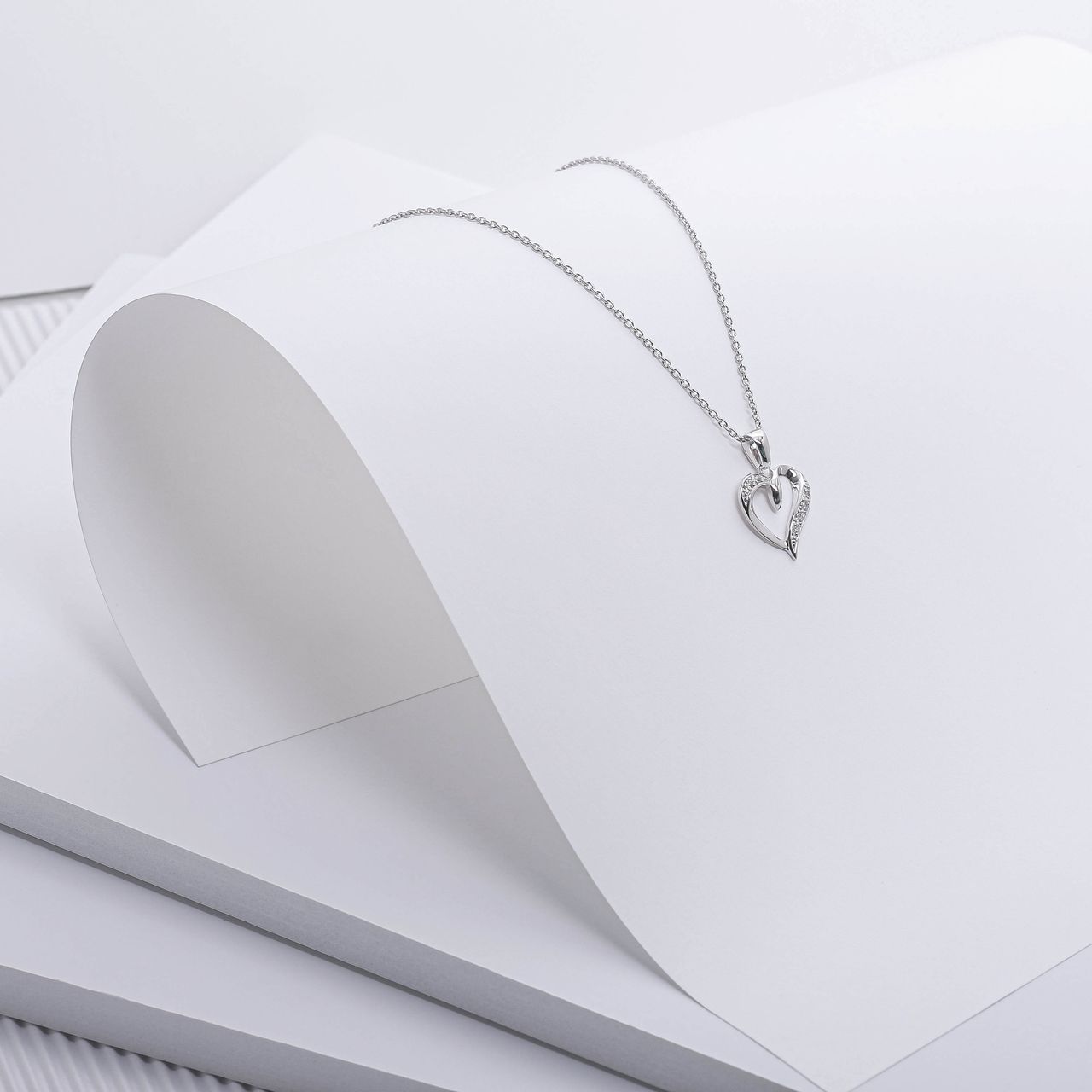 Silberkette mit Herz Zirkonia