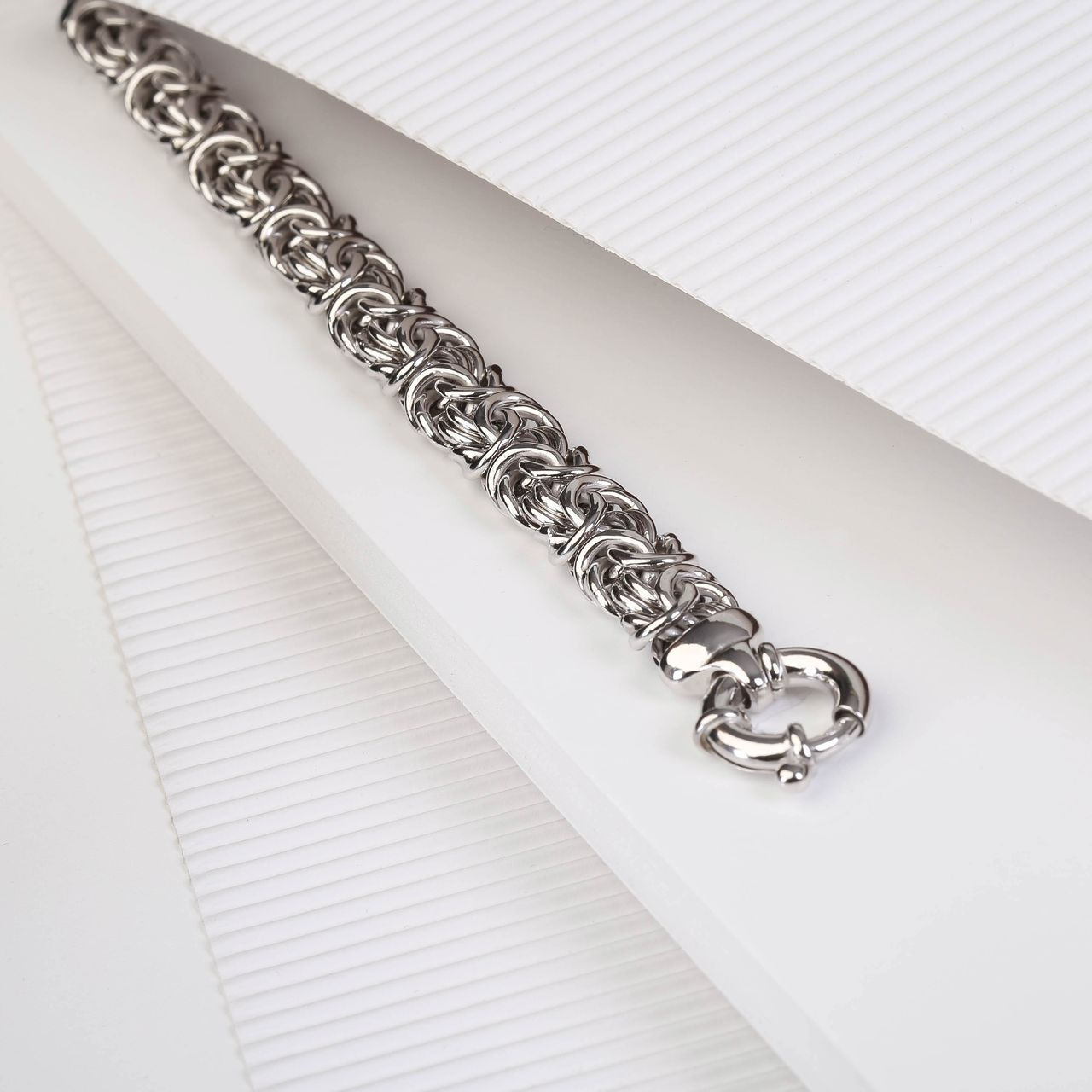 Gerecycleerd zilveren armband koningsschakel