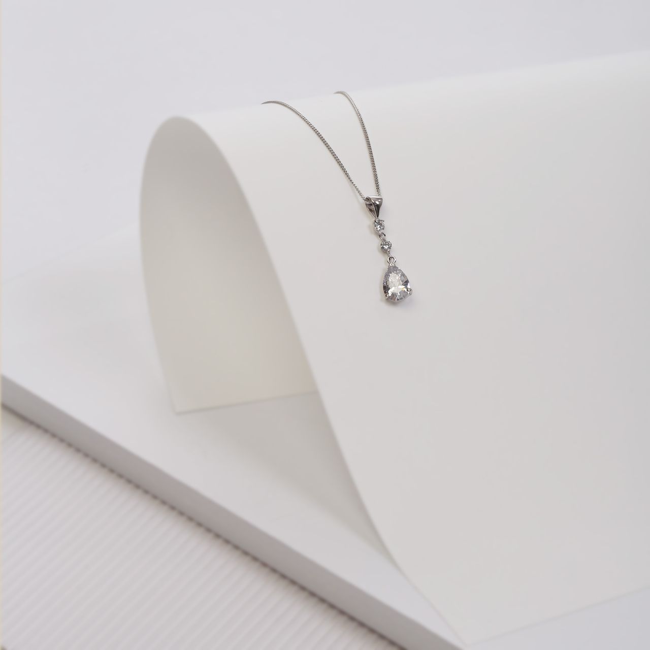Silberkette und Charms mit Zirkonia 45 cm