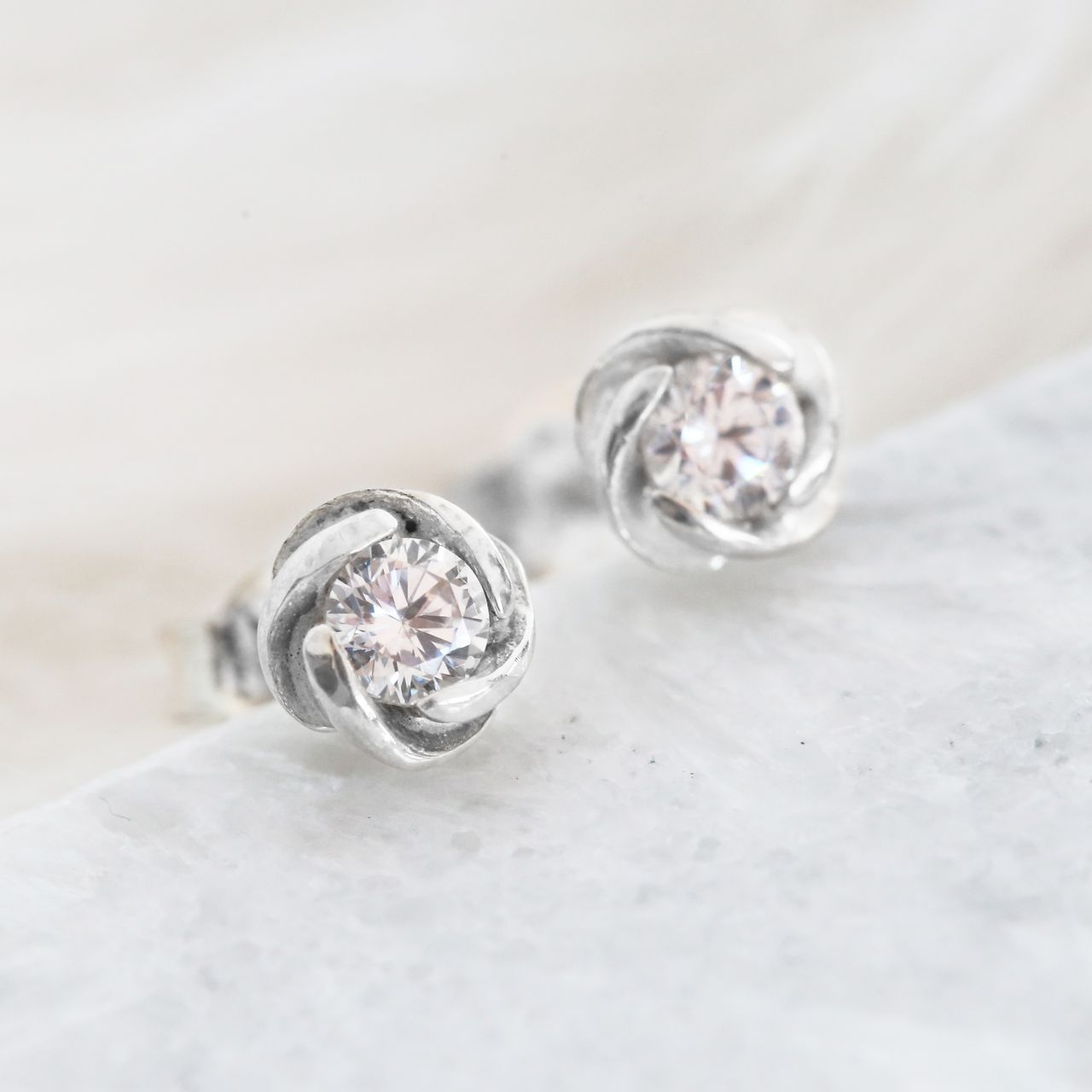Ohrringe, 925 Silber, mit Zirkonia