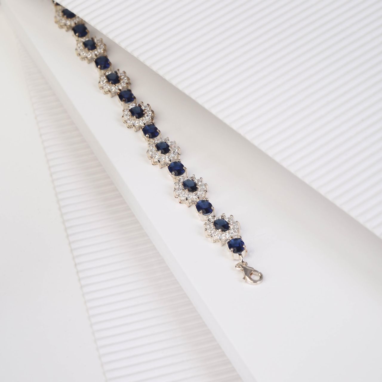 Silberarmband Zirkonia blau