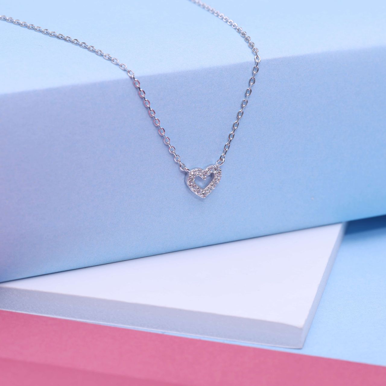 Zilveren kinderketting zirkonia