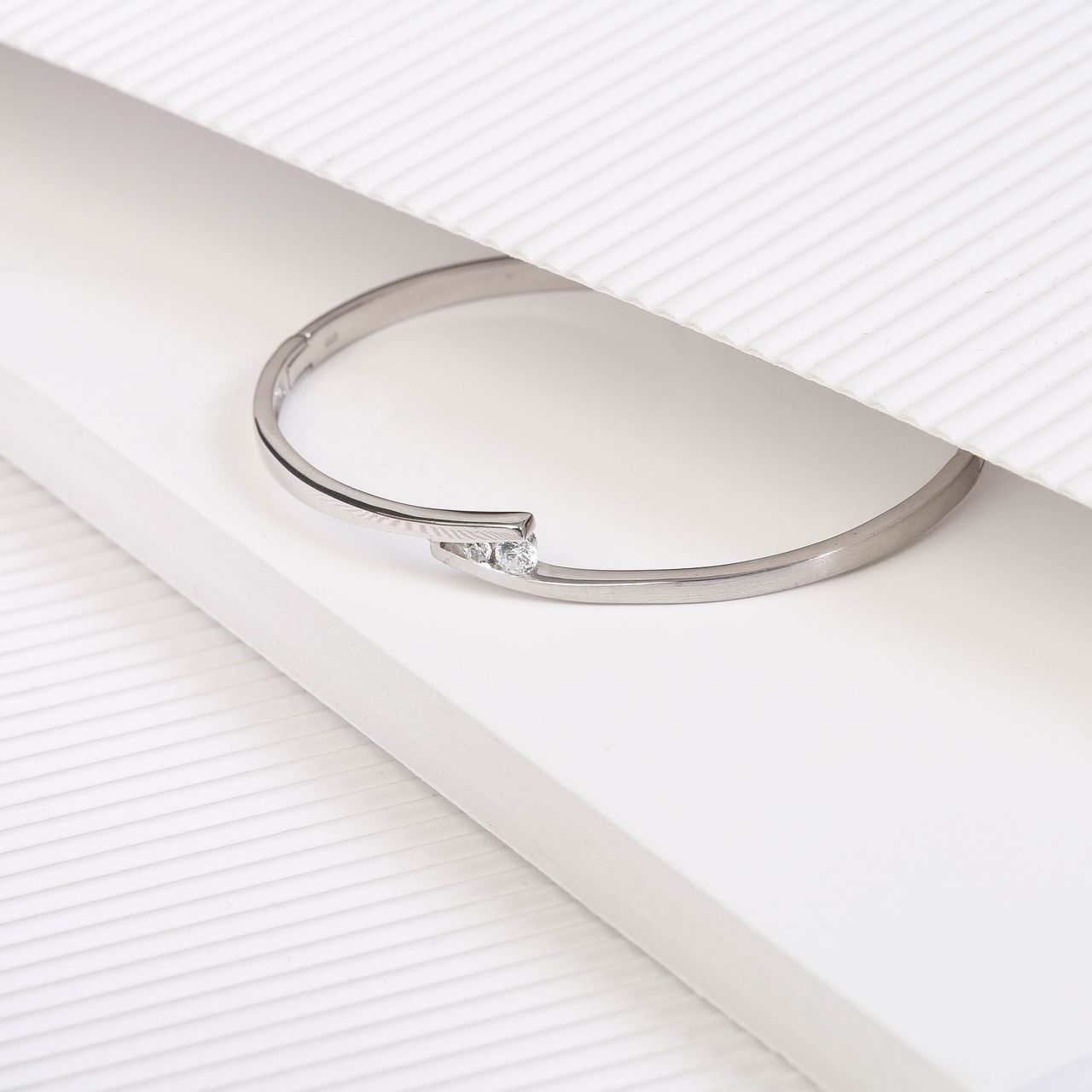 Armband in 925 Silber matt/glänzend Zirkonia
