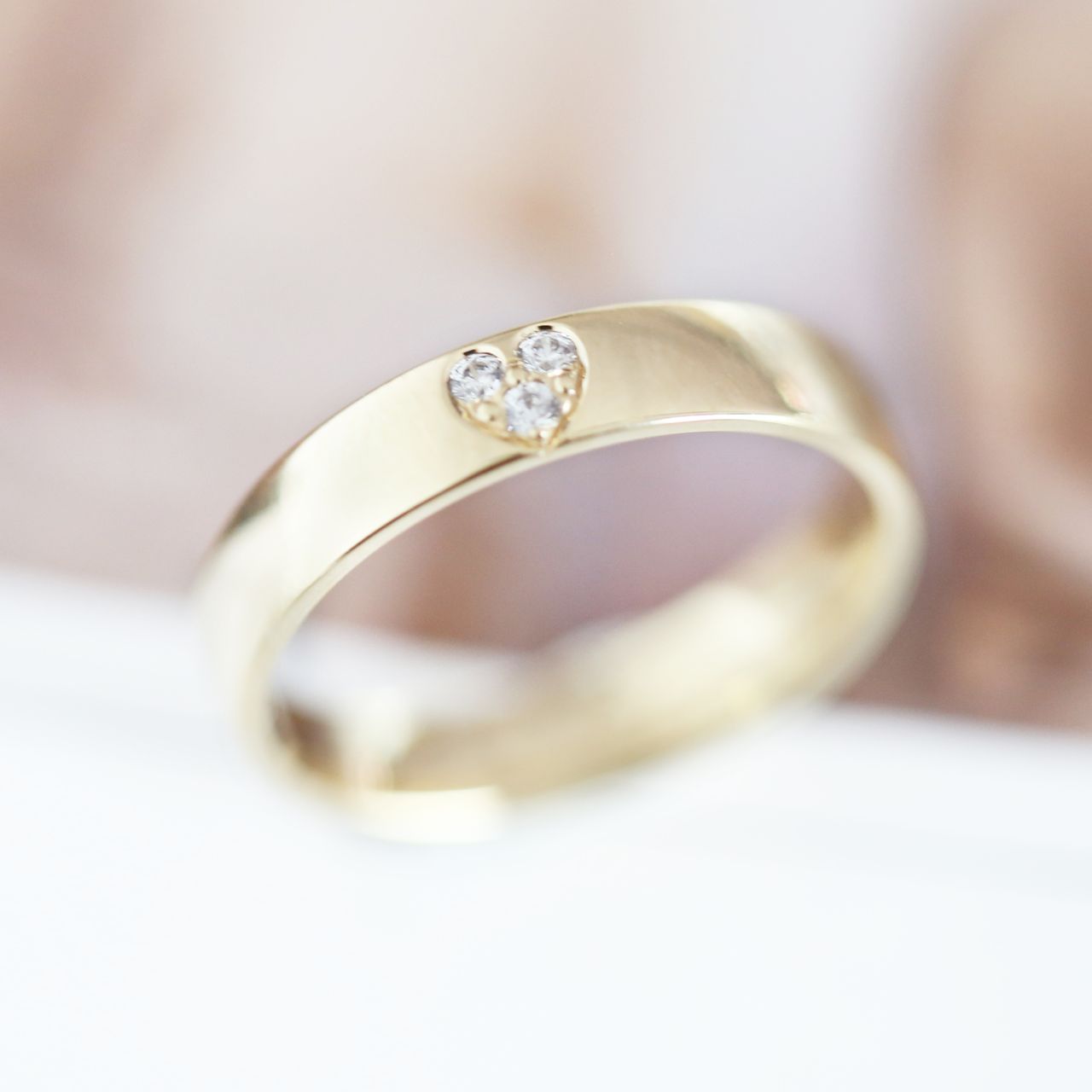 Stalen goldplated vriendschapsring Malaga met zirkonia voor dames