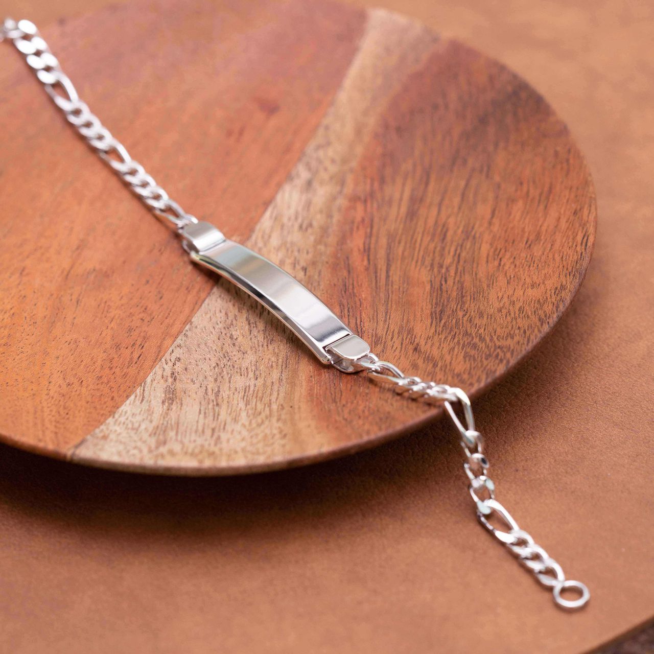 Gerecycleerd zilveren heren plaatarmband