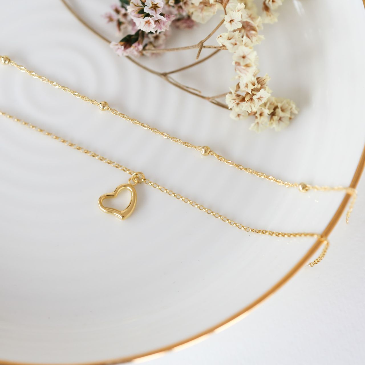 9 Karaat armband bal met fantasieschakel