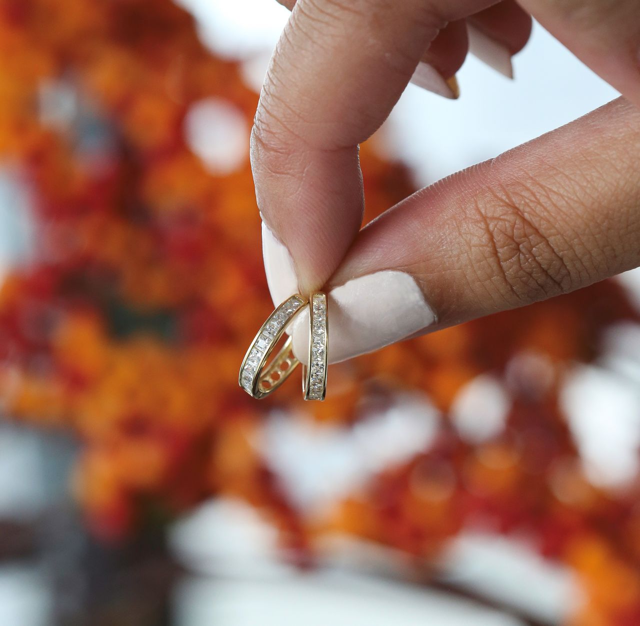Ohrringe, 375 Gold, mit Zirkonia