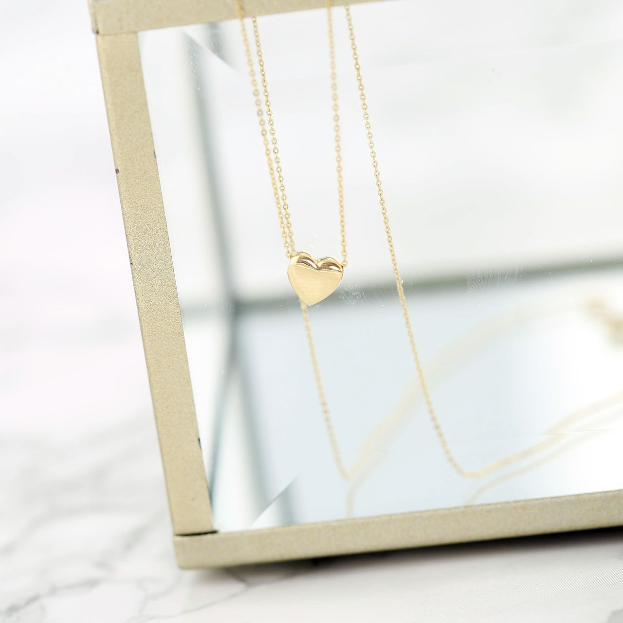 Halskette, 585 Gelbgold, mit Herzanhänger