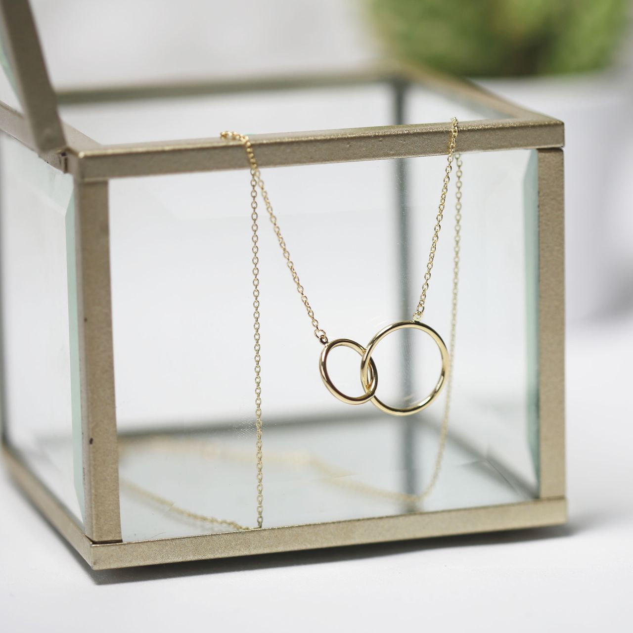 14 karaat gouden ketting met hanger cirkels voor dames