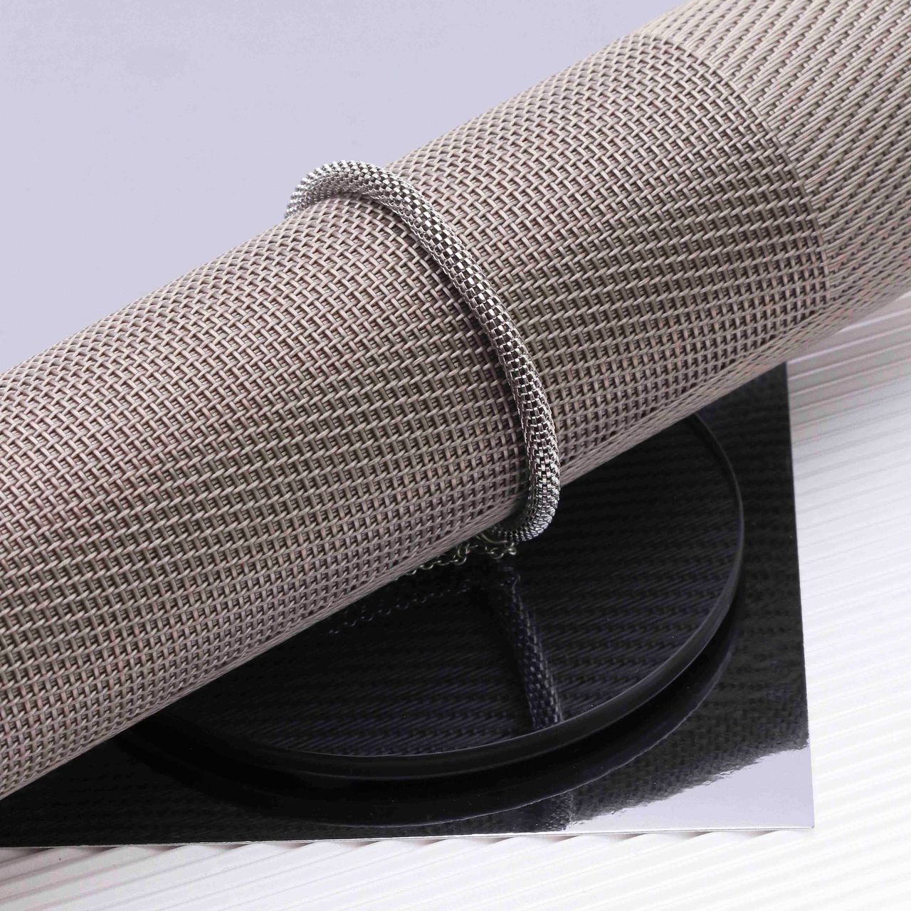 Gerecycleerd stainless steel armband mesh