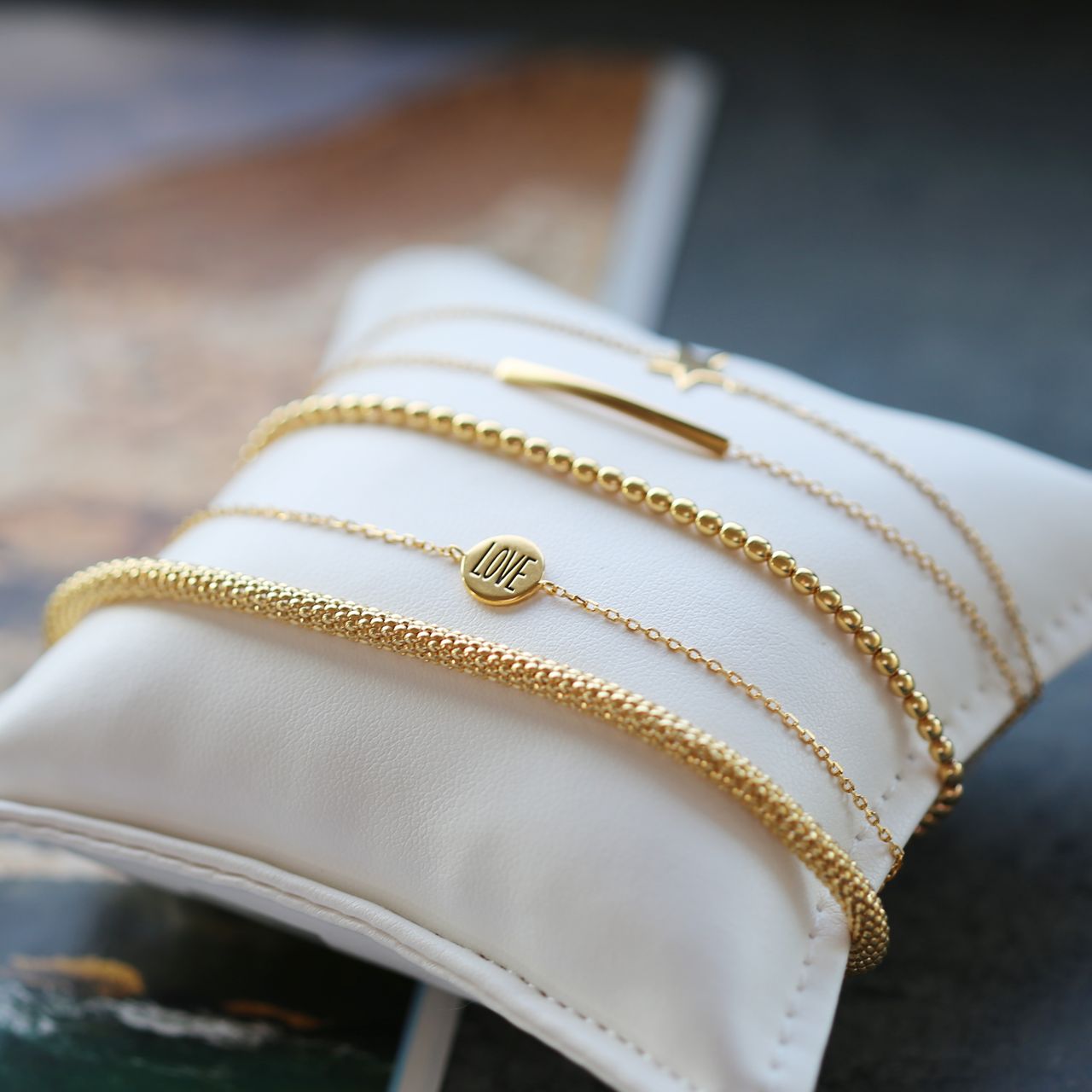 Gerecycleerd zilveren armband popcorn goldplated 3mm