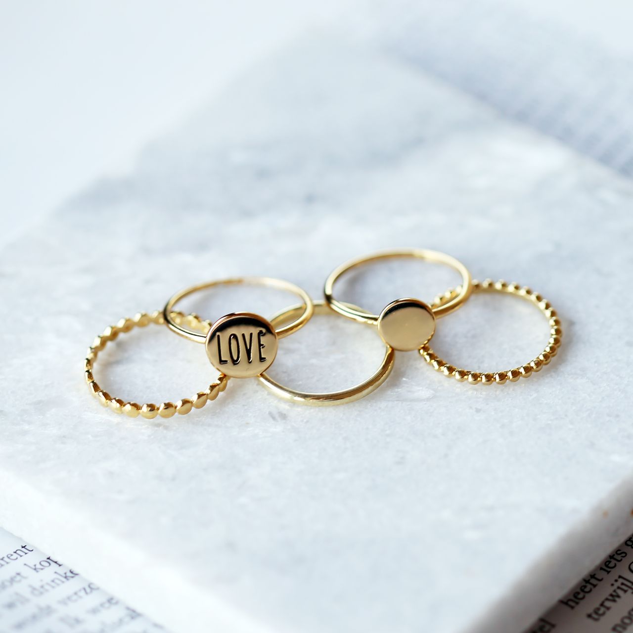 Zilveren goldplated ring voor dames