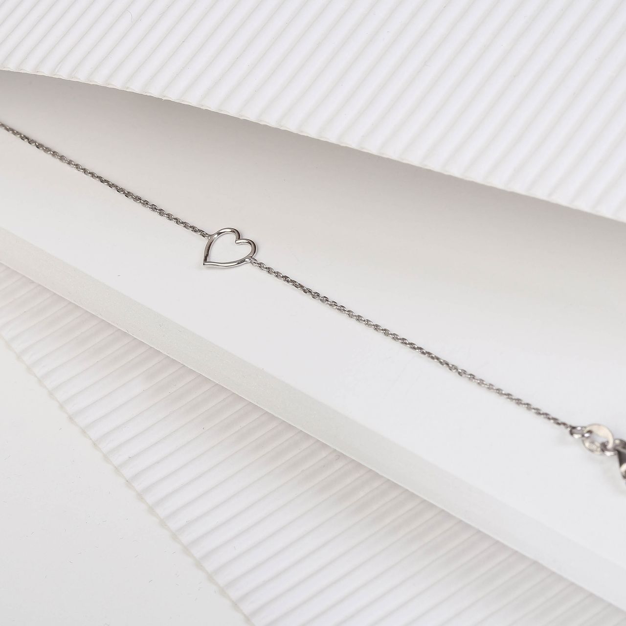 Armband aus 925er Silber, offenes Herz