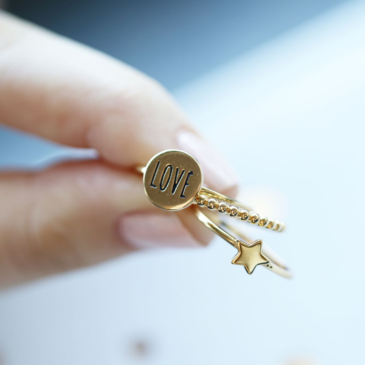 Zilveren goldplated ring voor dames