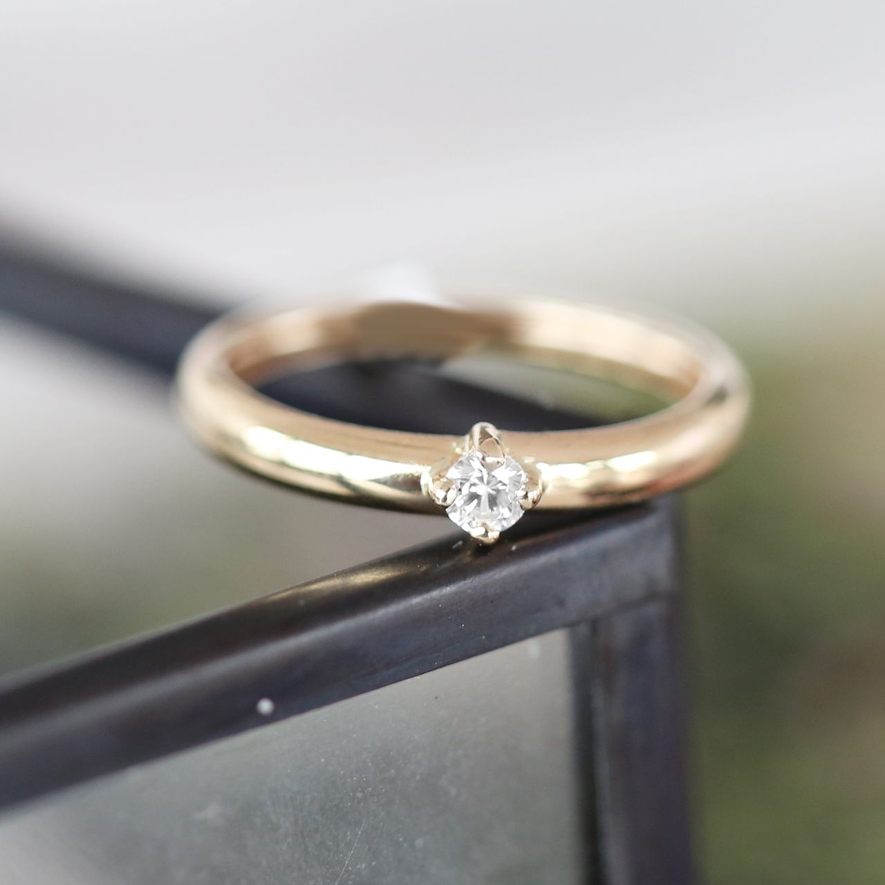 Solitär-Ring, 585 Gelbgold, mit Zirkonia