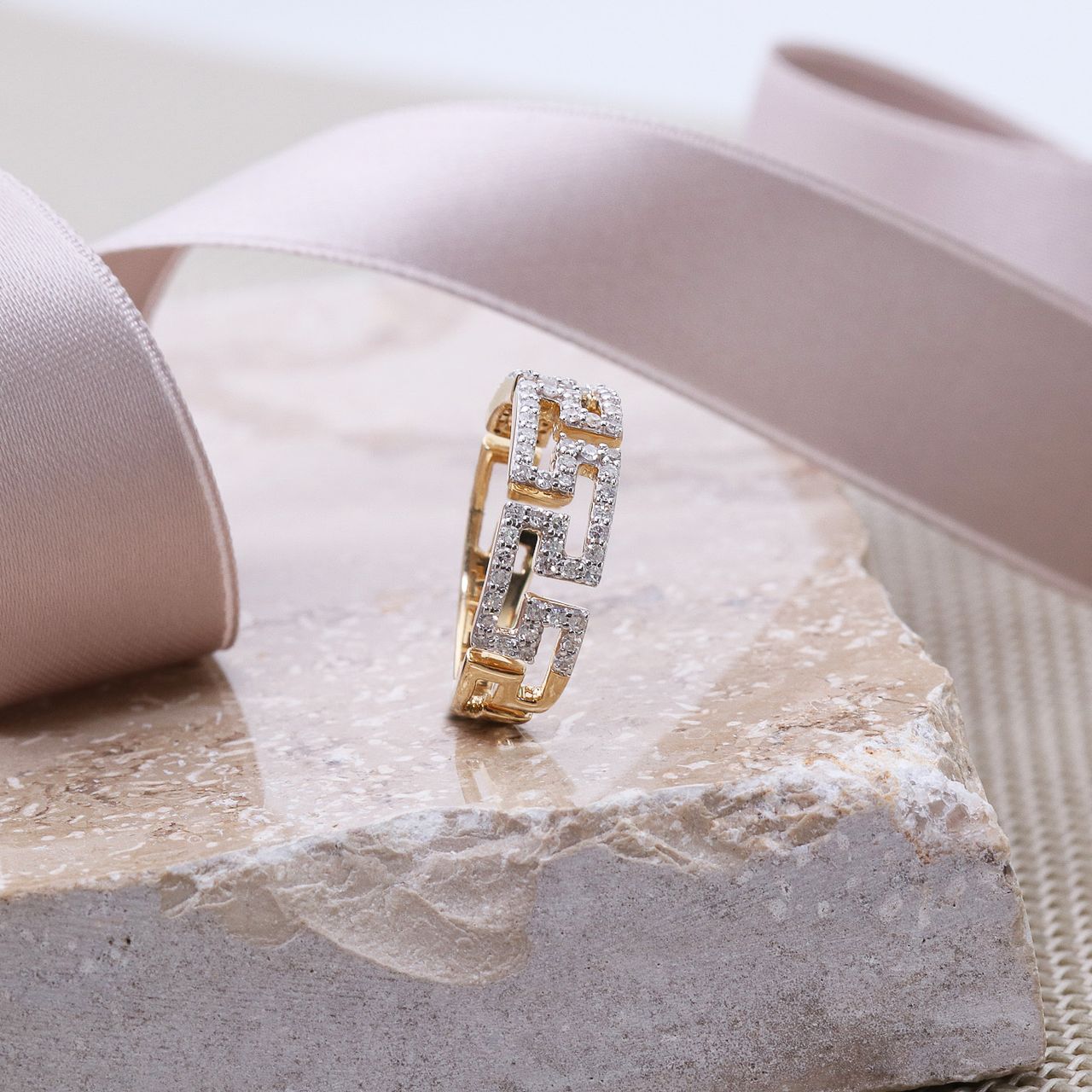 14K geelgouden ring fantasie 71 diamanten 0,43ct