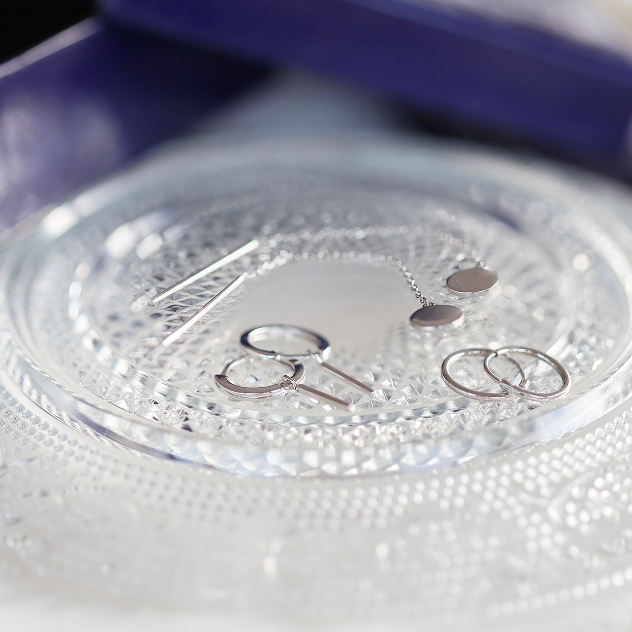 Zilveren set rhodiumplated oorbellen