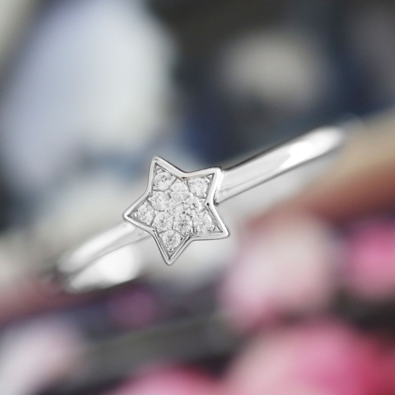 Ring, 925 Silber, Stern der Galaxis mit Zirkonia