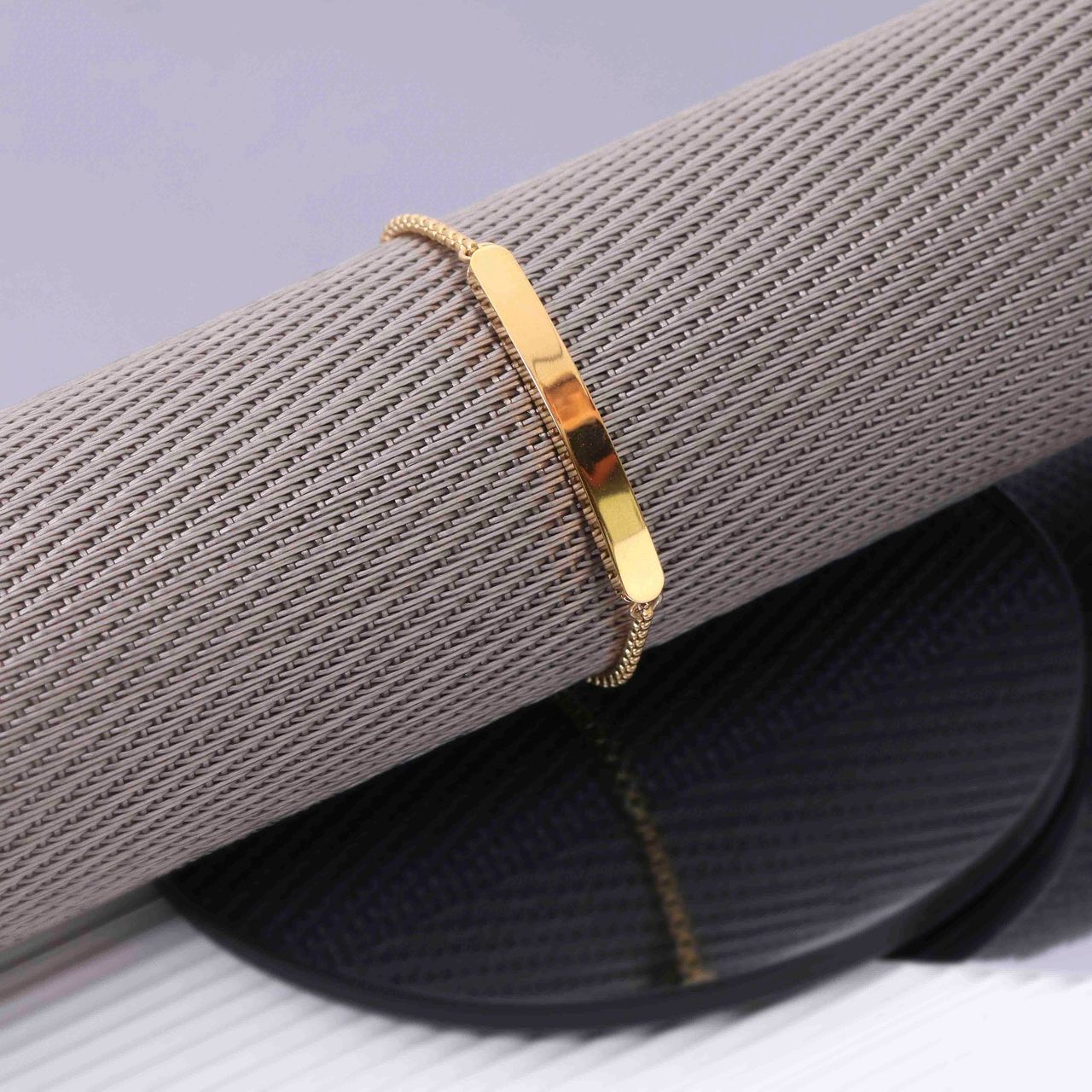 Plattenarmband, Edelstahl, vergoldet