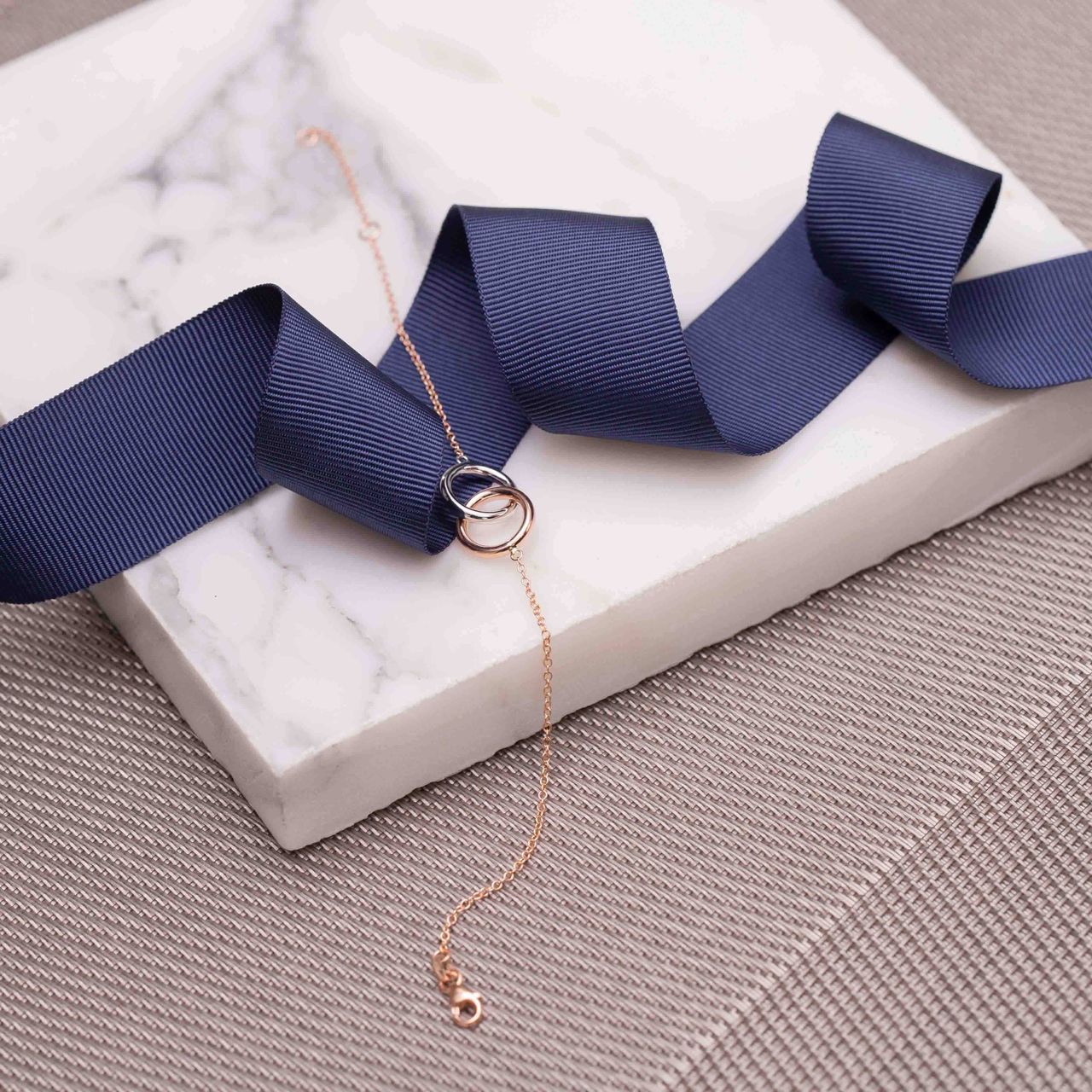9 Karaat bicolor armband dubbele ring
