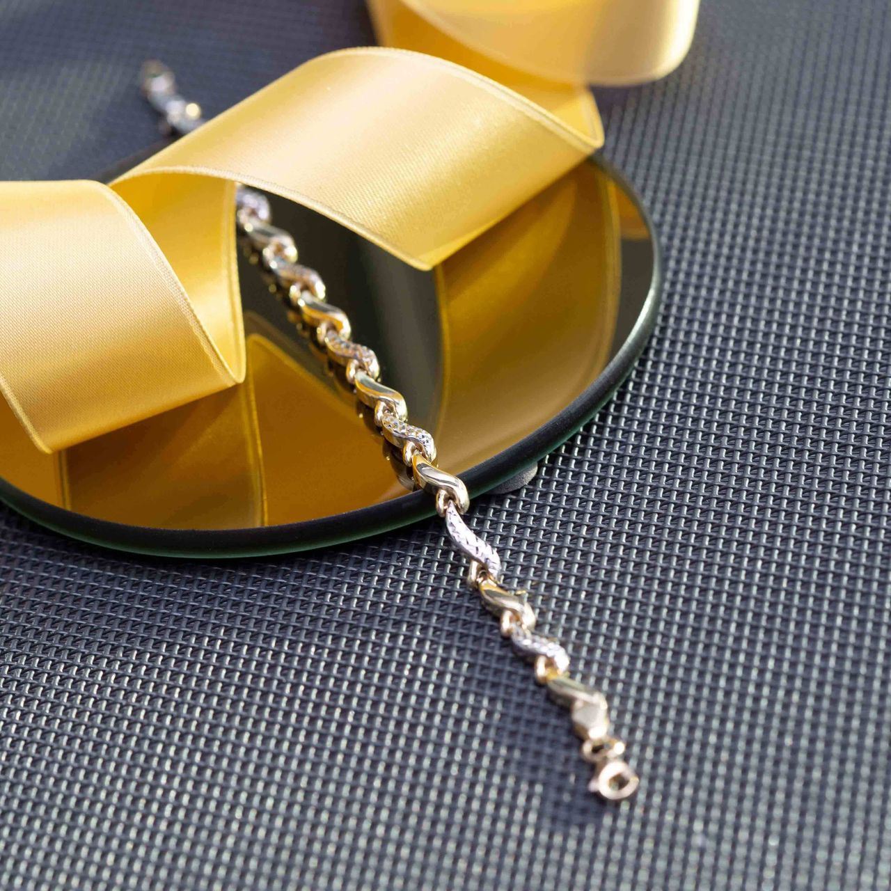 9 Karaat bicolor armband wave diamond cut