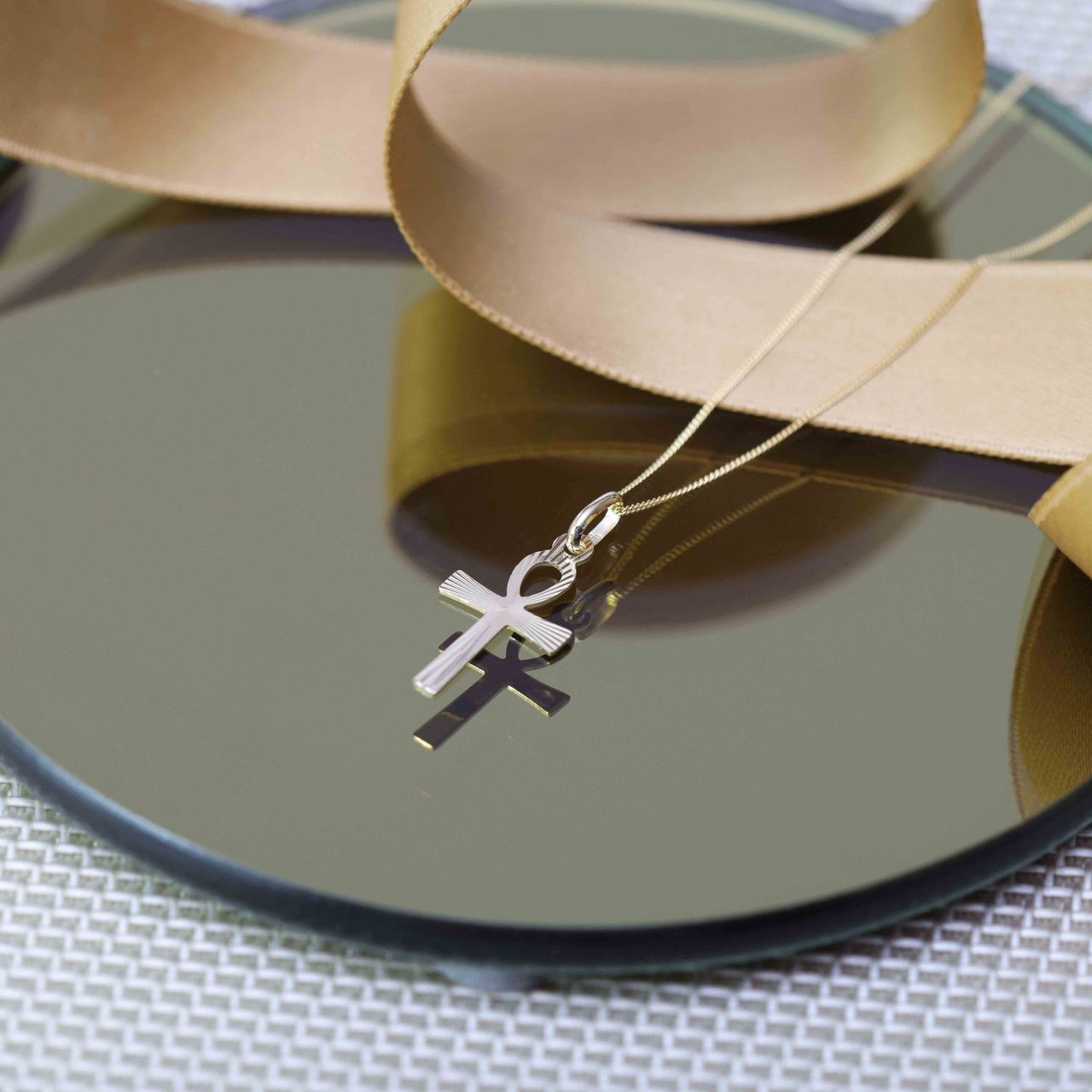 9 Karaat ketting met hanger ankh