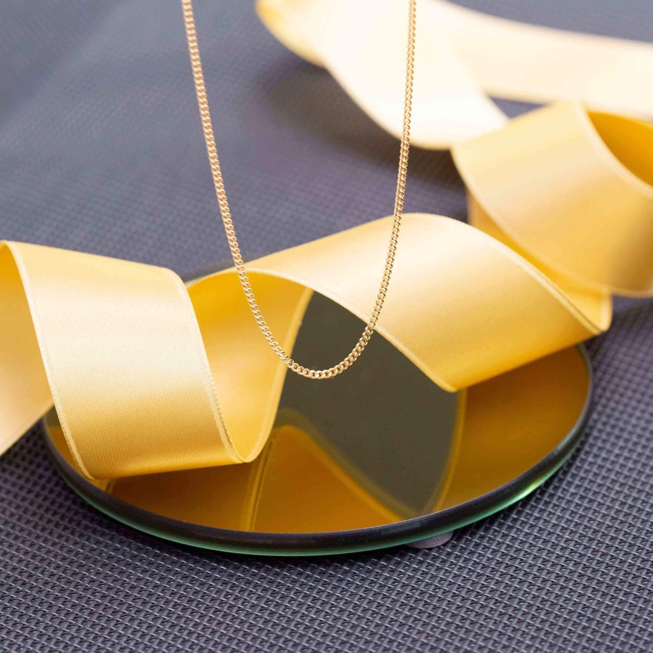 Halskette, 375 Gold, Panzerkette mit Diamantschliff