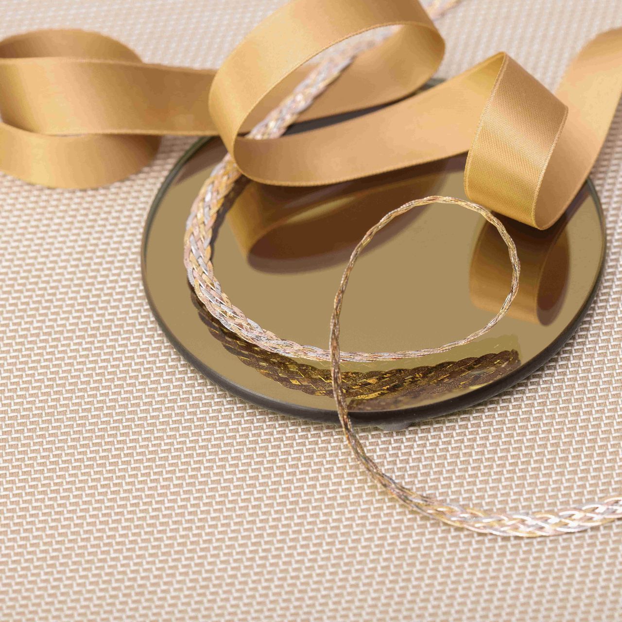 9 karaat tricolor ketting herringbone voor dames