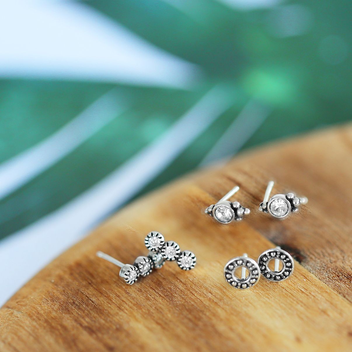 Ohrringe in 925 Silber offen gearbeiteter Kreis Bali