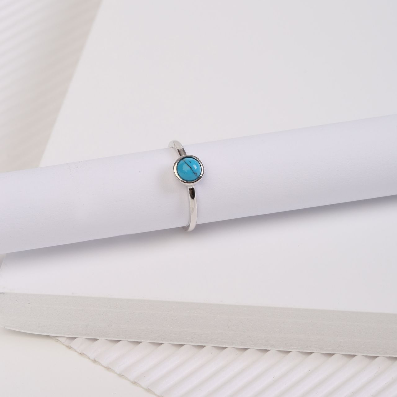 Zilveren ring rond turquoise Bali