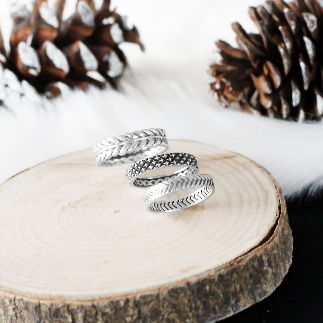 Zilveren ring blad Bali