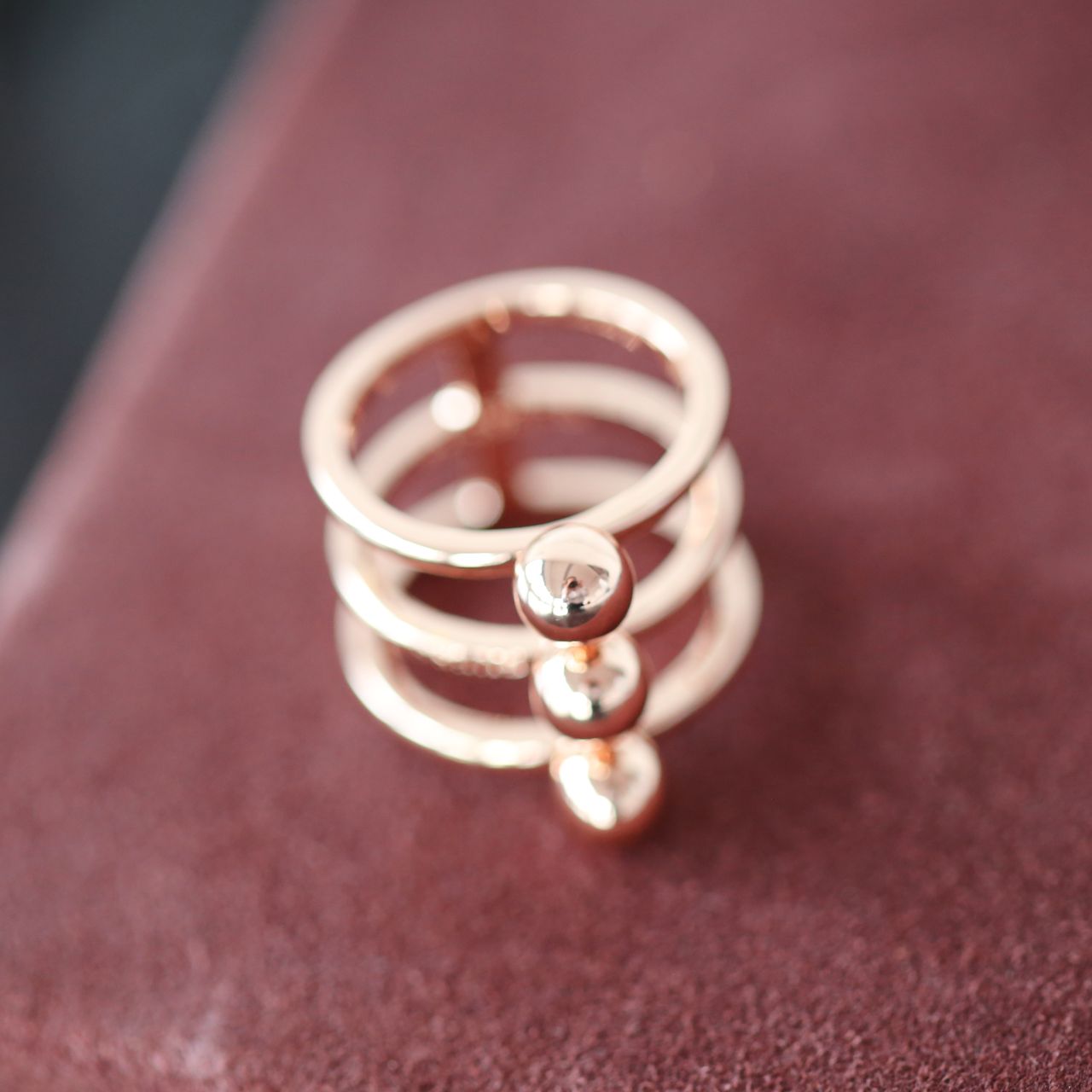 Roséplated ring voor dames