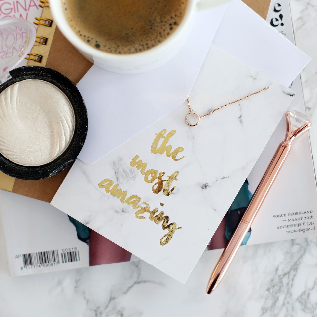 Byoux ketting met kaart 'the most amazing'