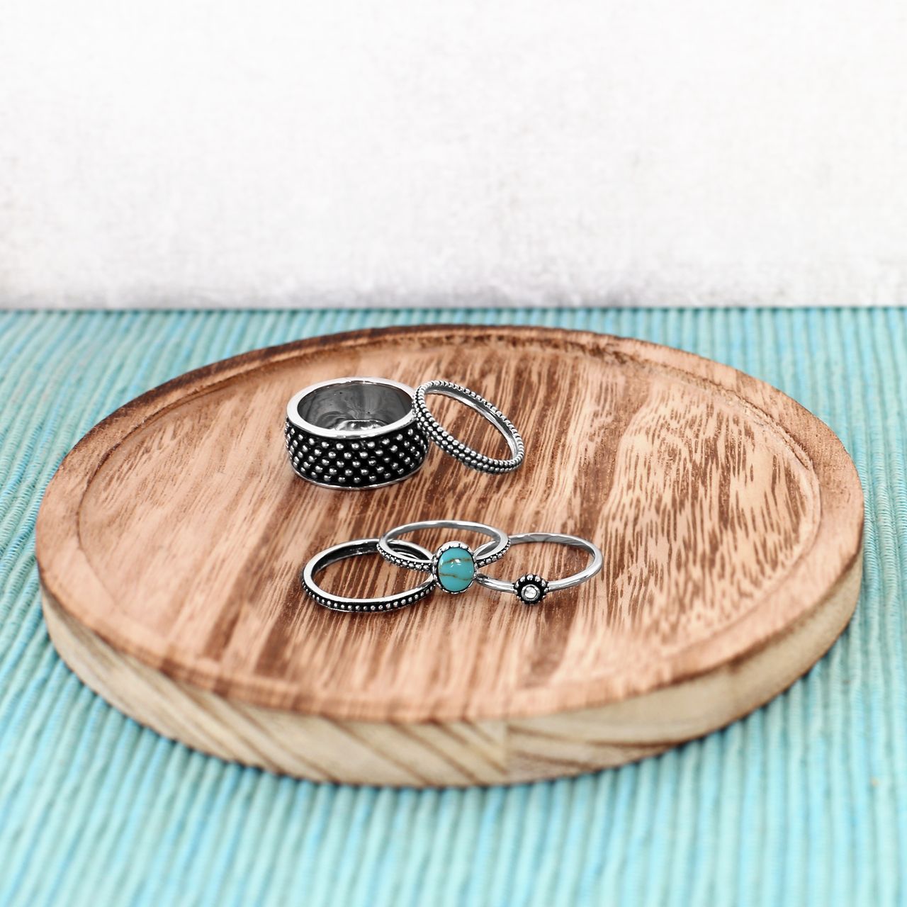 Zilveren ring turquoise Bali