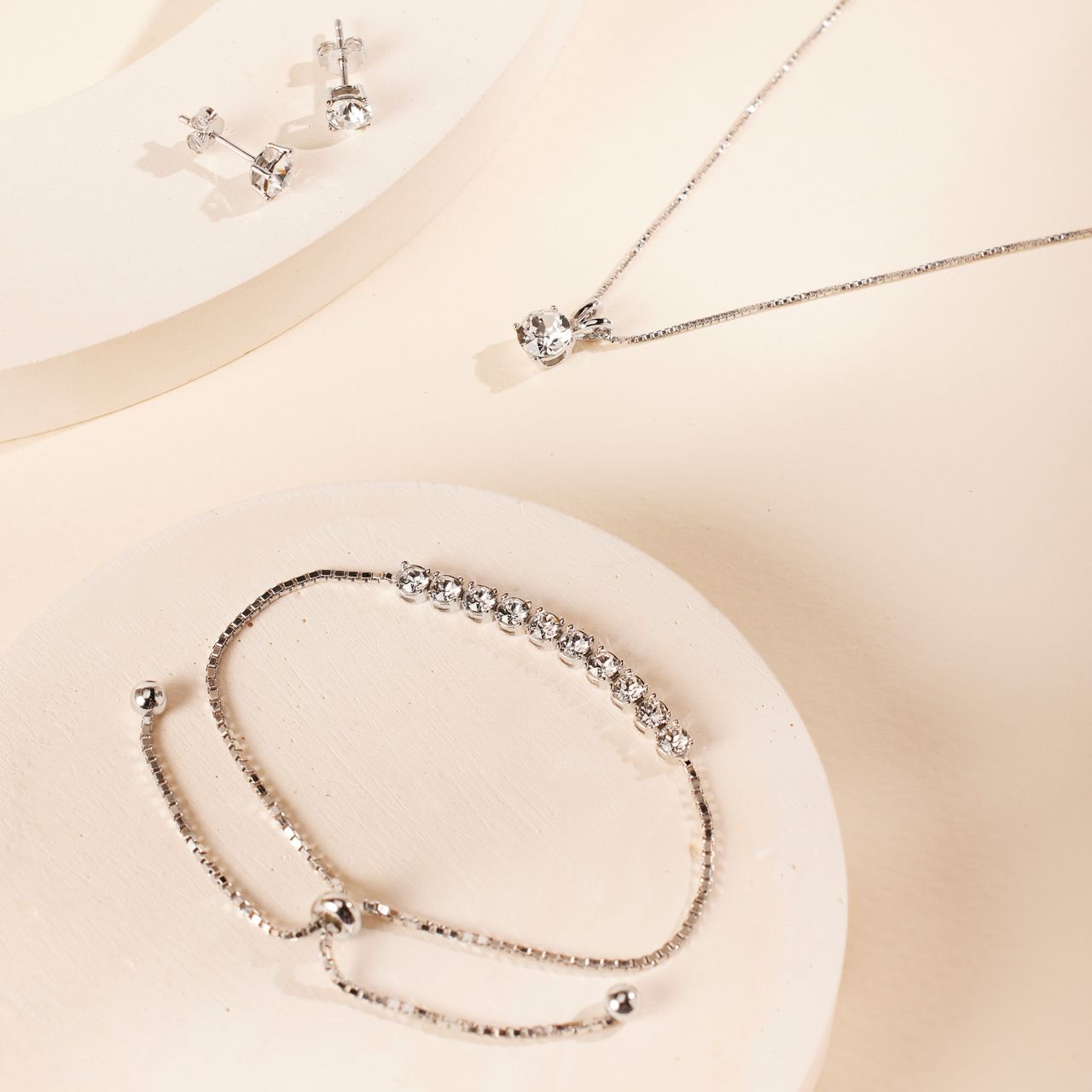 Zilveren tennisarmband met Swarovski kristal voor dames