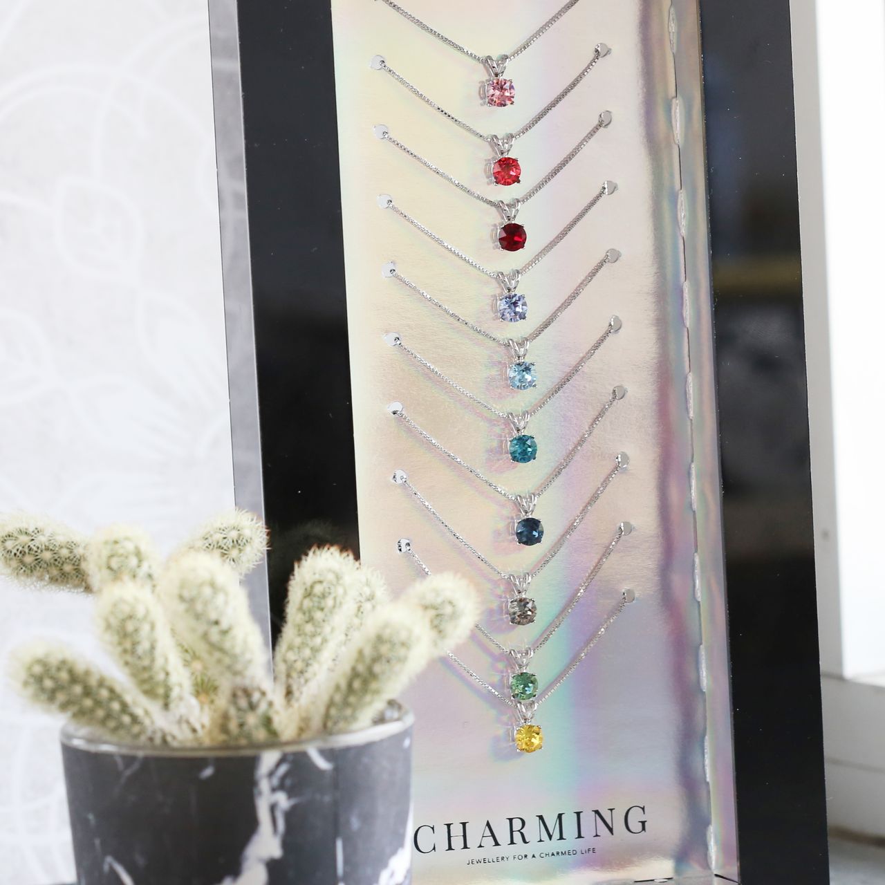 Zilveren ketting met hanger met Swarovski kristal aqua voor dames