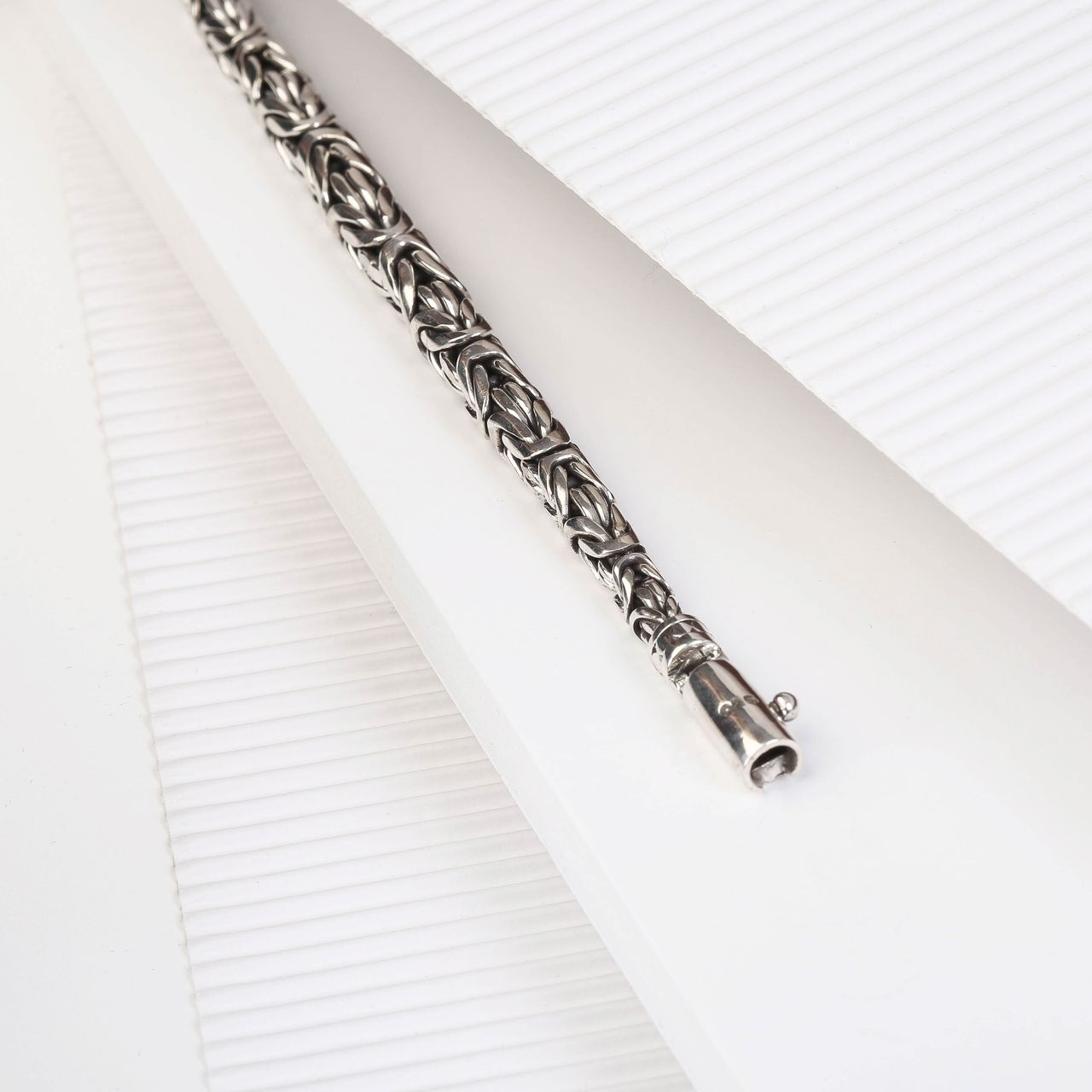 Gerecycled stainless steel armband koningsschakel