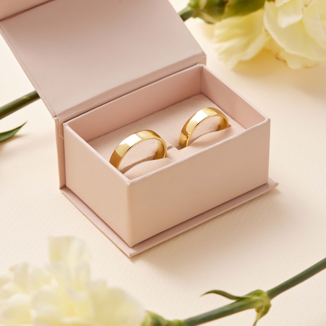 Trauring für Herren, 375 Gelbgold, Pfingstrose H56