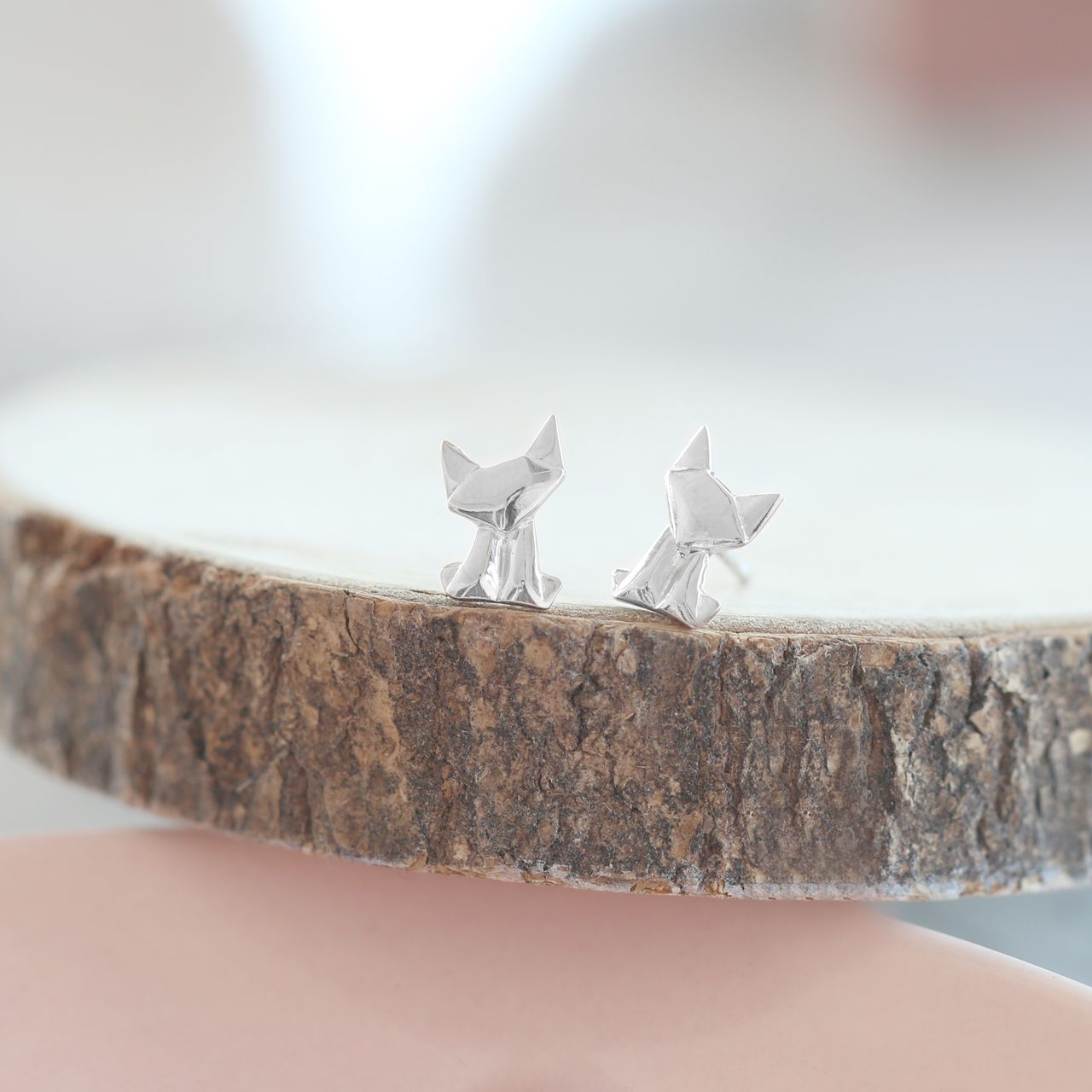Kinderohrringe, 925 Silber, Katze
