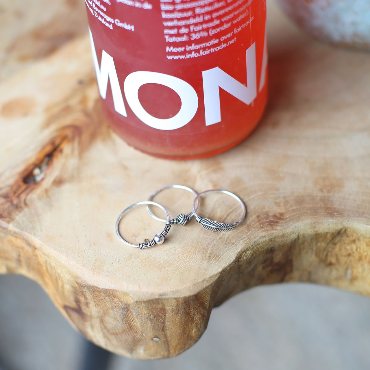 Zilveren ring bol/bewerkt Bali