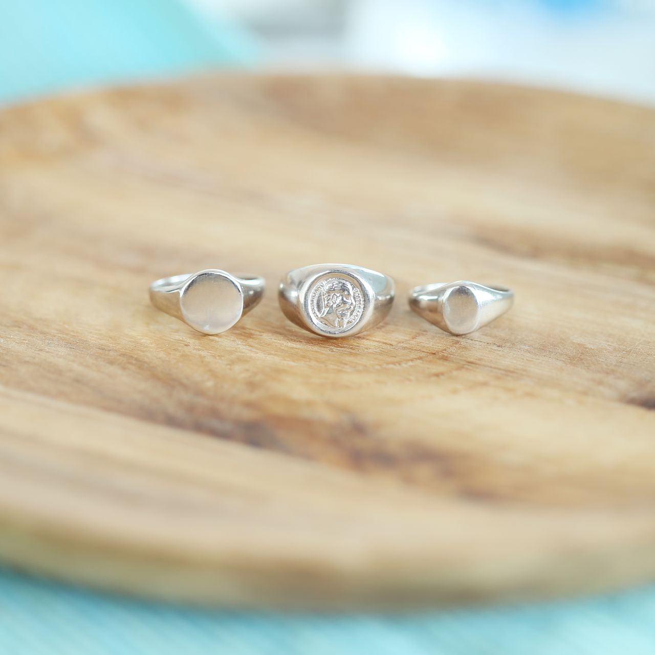 Siegelring aus Sterlingsilber, rund