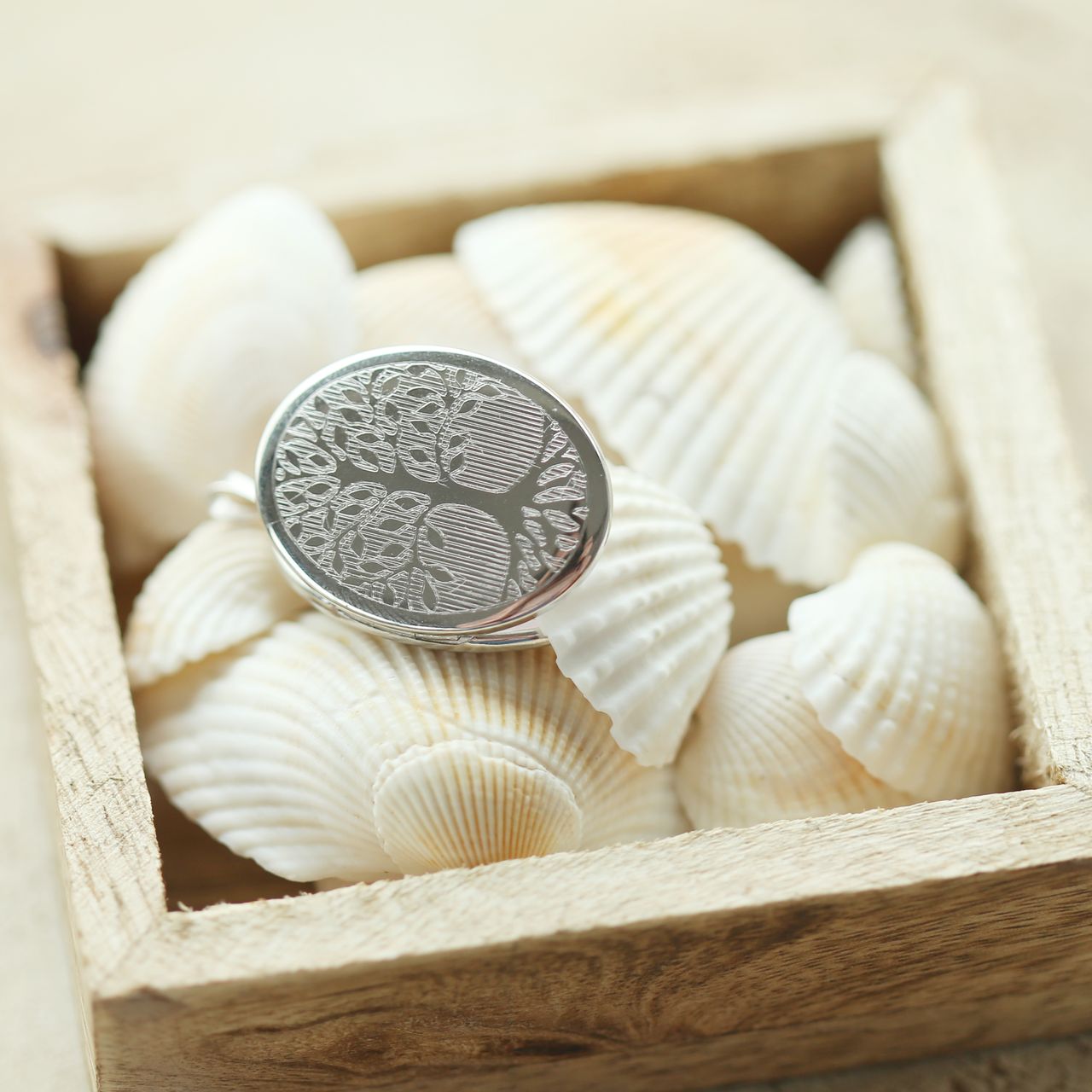 Anhänger Lebensbaum-Medaillon aus 925 Silber