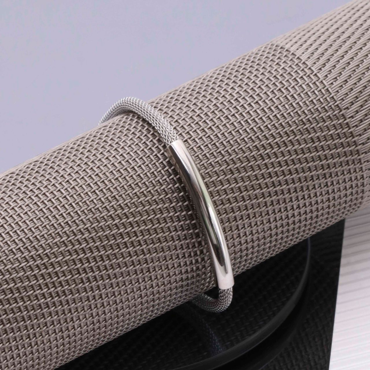 Gerecycleerd stainless steel armband mesh bar