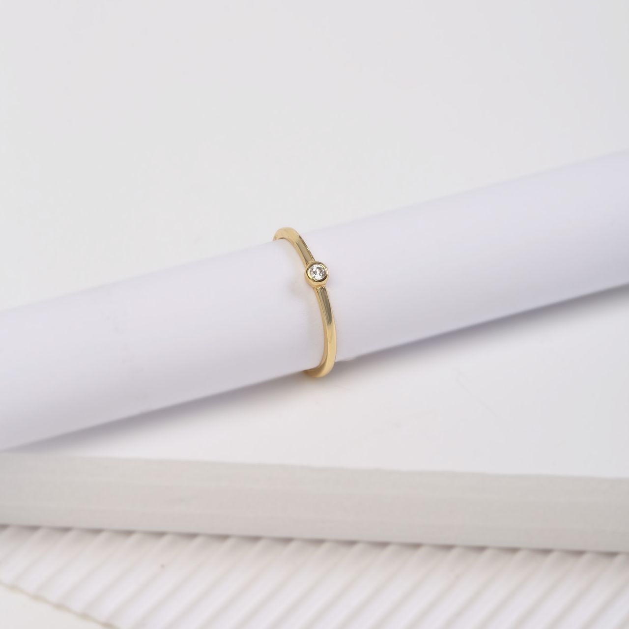 Zilveren goldplated ring met zirkonia voor dames